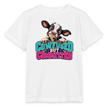Cowfused But Committed - Stanley/Stella Kinder T-Shirt MINI CREATOR  - Weiß - Vorne - Maike (125cm)