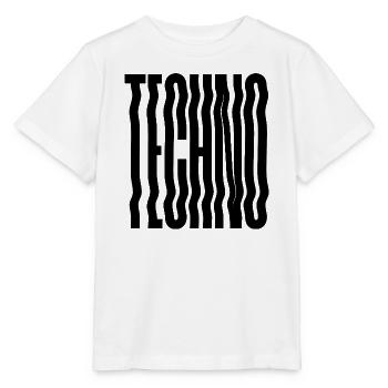 Techno Wave verzerrte Typografie - Stanley/Stella Kinder T-Shirt MINI CREATOR  - Weiß - Vorne - Maike (125cm)