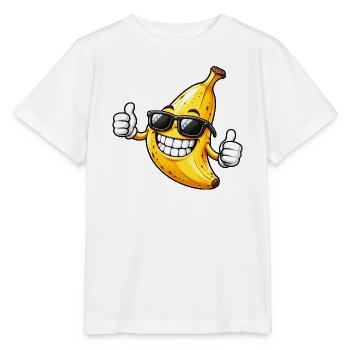 Banane mit Sonnenbrille Lustiger Sommer Spaß - Stanley/Stella Kinder T-Shirt MINI CREATOR  - Weiß - Vorne - Maike (125cm)