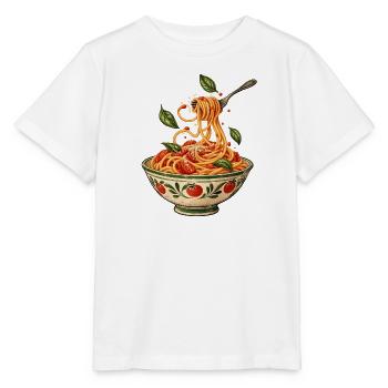 Spaghetti Schüssel Illustration - Stanley/Stella Kinder T-Shirt MINI CREATOR  - Weiß - Vorne - Maike (125cm)