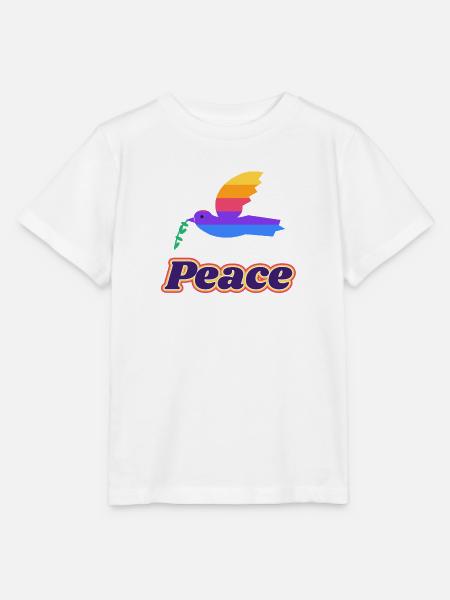 Friedenstaube Retro – Peace Taube 70er - Stanley/Stella Kinder T-Shirt MINI CREATOR - Weiß