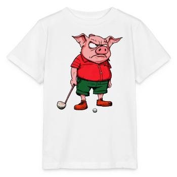 Schwein Golfspieler - Stanley/Stella Kinder T-Shirt MINI CREATOR  - Weiß - Vorne - Maike (125cm)