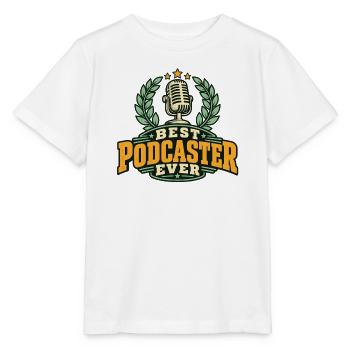 Best Podcaster Ever Mikrofon Retro Design - Stanley/Stella Kinder T-Shirt MINI CREATOR  - Weiß - Vorne - Maike (125cm)