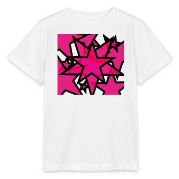 Kaleidoskopische Sternenexplosion Pink - Stanley/Stella Kinder T-Shirt MINI CREATOR  - Weiß - Vorne - Maike (125cm)