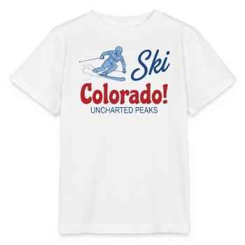 Retro Ski Colorado Unerforschte Gipfel - Stanley/Stella Kinder T-Shirt MINI CREATOR  - Weiß - Vorne - Maike (125cm)