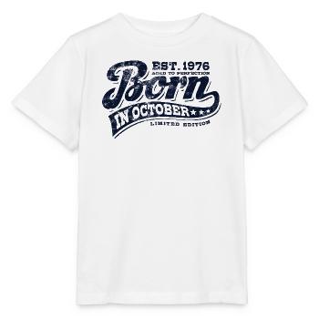 Born in October 1976 - Geburtstag - Geschenk - Stanley/Stella Kinder T-Shirt MINI CREATOR  - Weiß - Vorne - Maike (125cm)