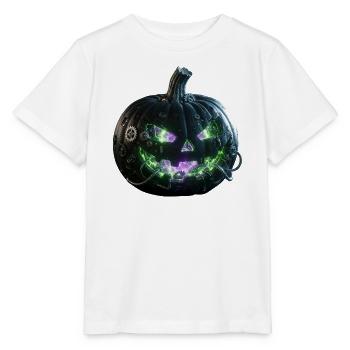 Steampunk-Neon-Kürbis der Zahnräder - Stanley/Stella Kinder T-Shirt MINI CREATOR  - Weiß - Vorne - Maike (125cm)