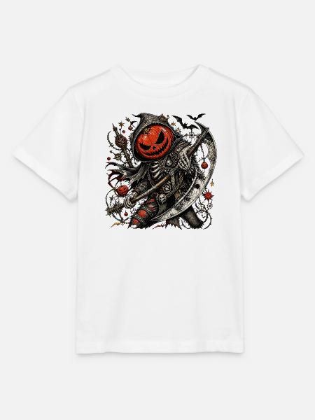 Kürbiskopf-Sensenmann mit Axt - Stanley/Stella Kinder T-Shirt MINI CREATOR - Weiß