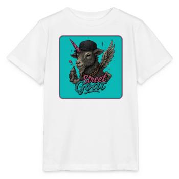 Straßenziege Graffiti Stil - Stanley/Stella Kinder T-Shirt MINI CREATOR  - Weiß - Vorne - Maike (125cm)