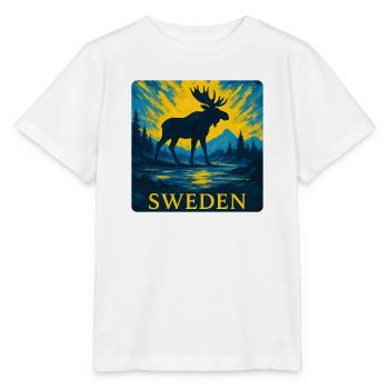 Schwedischer Elch im Abendlicht - Stanley/Stella Kinder T-Shirt MINI CREATOR  - Weiß - Vorne - Maike (125cm)