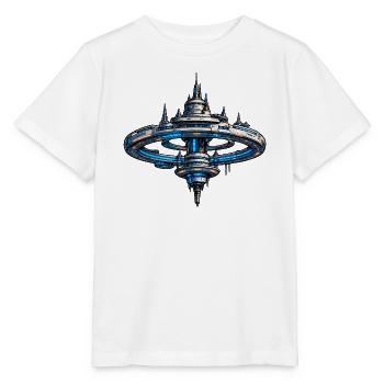 Neonring Raumstation SciFi Kunst - Stanley/Stella Kinder T-Shirt MINI CREATOR  - Weiß - Vorne - Maike (125cm)