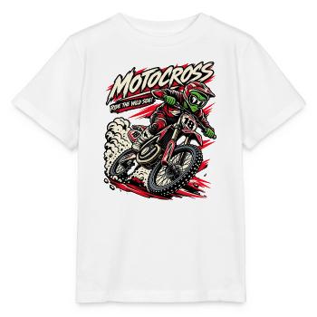 Wildes Motocross: Fahrer am Rand - Stanley/Stella Kinder T-Shirt MINI CREATOR  - Weiß - Vorne - Maike (125cm)