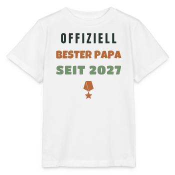 Offiziell Bester Papa seit 2027 Geschenk Werdender - Stanley/Stella Kinder T-Shirt MINI CREATOR  - Weiß - Vorne - Maike (125cm)