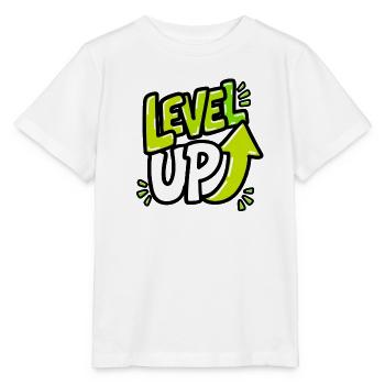 GEN Z ZITIERT TYPOGRAFIEDESIGN – Level Up Neon - Stanley/Stella Kinder T-Shirt MINI CREATOR  - Weiß - Vorne - Maike (125cm)