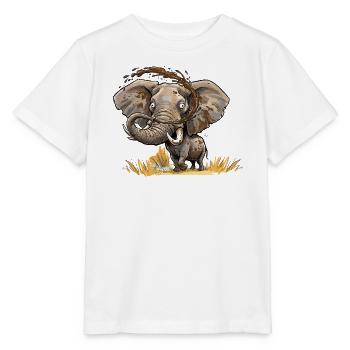 MatschElefant Safari - Stanley/Stella Kinder T-Shirt MINI CREATOR  - Weiß - Vorne - Maike (125cm)