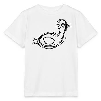 Gans handgezeichnet - Stanley/Stella Kinder T-Shirt MINI CREATOR  - Weiß - Vorne - Maike (125cm)