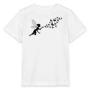 Schmetterlingdesign Pusteblumen Wiese Herzen Feen - Stanley/Stella Kinder T-Shirt MINI CREATOR  - Weiß - Vorne - Maike (125cm)