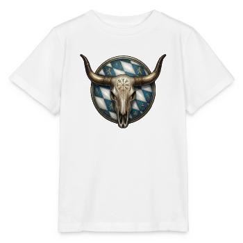 Bayern Schädel Nordmann - Stanley/Stella Kinder T-Shirt MINI CREATOR  - Weiß - Vorne - Maike (125cm)