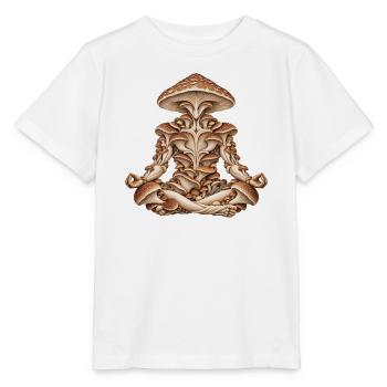 Pilz-Geist-Meditations-Tee - Stanley/Stella Kinder T-Shirt MINI CREATOR  - Weiß - Vorne - Maike (125cm)