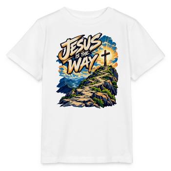 Jesus ist der Weg – Kreuzpfad - Stanley/Stella Kinder T-Shirt MINI CREATOR  - Weiß - Vorne - Maike (125cm)