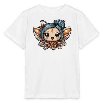 Blumenelfe mit blauer Mähne - Stanley/Stella Kinder T-Shirt MINI CREATOR  - Weiß - Vorne - Maike (125cm)