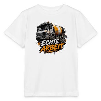 Echte Arbeit Betonmischer - Stanley/Stella Kinder T-Shirt MINI CREATOR  - Weiß - Vorne - Maike (125cm)