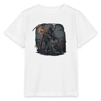Sensenmann mit Laterne - Stanley/Stella Kinder T-Shirt MINI CREATOR  - Weiß - Vorne - Maike (125cm)