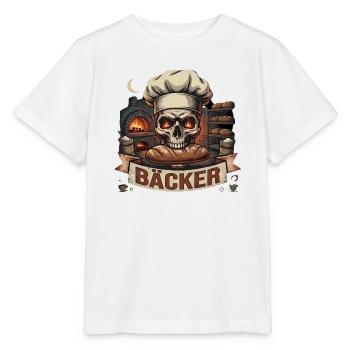 Totenkopf Bäcker Motiv - Stanley/Stella Kinder T-Shirt MINI CREATOR  - Weiß - Vorne - Maike (125cm)