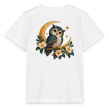 Mondeule mit Blumen und goldenen Sternen - Stanley/Stella Kinder T-Shirt MINI CREATOR  - Weiß - Vorne - Maike (125cm)