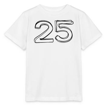 Zahl 25 handgezeichnet - Stanley/Stella Kinder T-Shirt MINI CREATOR  - Weiß - Vorne - Maike (125cm)