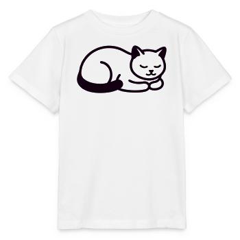 Schlafende Katze Icon - Stanley/Stella Kinder T-Shirt MINI CREATOR  - Weiß - Vorne - Maike (125cm)