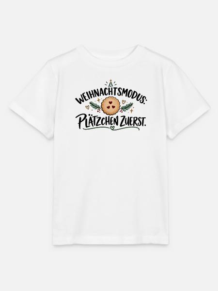 Weihnachtsmodus: Plätzchen zuerst. Geschenkidee - Stanley/Stella Kinder T-Shirt MINI CREATOR - Weiß