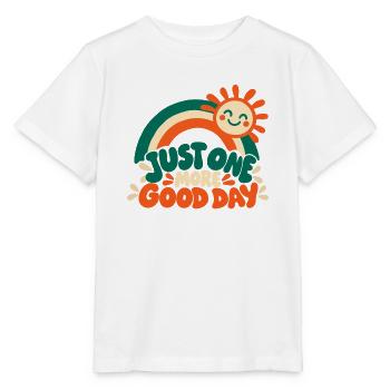Retro Regenbogen – Just One More Good Day Kinder D - Stanley/Stella Kinder T-Shirt MINI CREATOR  - Weiß - Vorne - Maike (125cm)