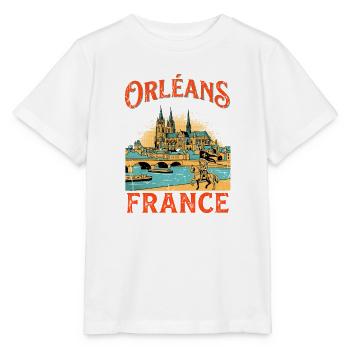 Vintage Orléans France City Travel Sept - Stanley/Stella Kinder T-Shirt MINI CREATOR  - Weiß - Vorne - Maike (125cm)