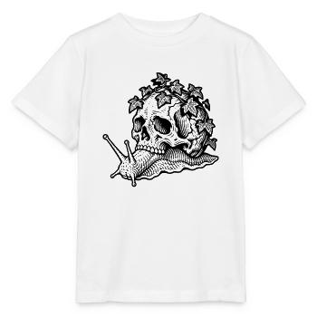 Gotischer Schädel mit Schnecke und Efeu – Natur Maca - Stanley/Stella Kinder T-Shirt MINI CREATOR  - Weiß - Vorne - Maike (125cm)