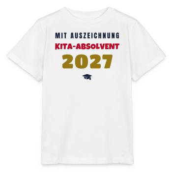 Kita Absolvent 2027 mit Auszeichnung Abschied - Stanley/Stella Kinder T-Shirt MINI CREATOR  - Weiß - Vorne - Maike (125cm)