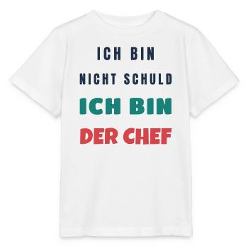 Ich Bin Nicht Schuld Ich Bin Der Chef Spruch - Stanley/Stella Kinder T-Shirt MINI CREATOR  - Weiß - Vorne - Maike (125cm)