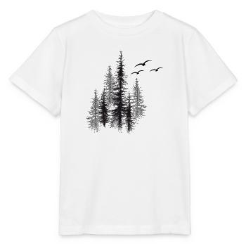 Flüsternde Kiefern-Silhouette - Stanley/Stella Kinder T-Shirt MINI CREATOR  - Weiß - Vorne - Maike (125cm)