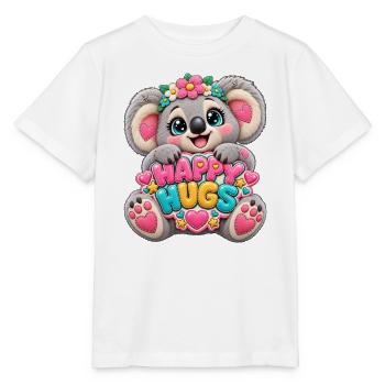 Kleiner Koala mit Happy Hugs - Stanley/Stella Kinder T-Shirt MINI CREATOR  - Weiß - Vorne - Maike (125cm)