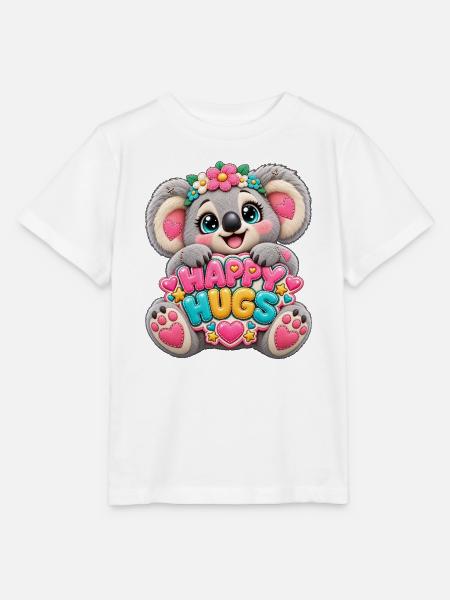Kleiner Koala mit Happy Hugs - Stanley/Stella Kinder T-Shirt MINI CREATOR  - Weiß