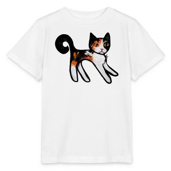Calico Verspielte Katzen-Silhouette - Stanley/Stella Kinder T-Shirt MINI CREATOR  - Weiß - Vorne - Maike (125cm)