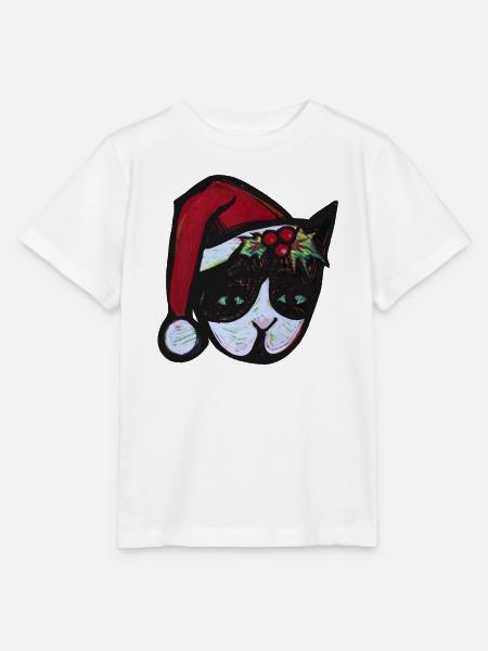 Panda-Weihnachtsmann-Stechpalmenmaske - Stanley/Stella Kinder T-Shirt MINI CREATOR - Weiß