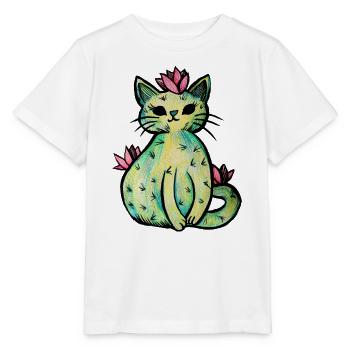 Pastell-Blumenkatzen-Skizze - Stanley/Stella Kinder T-Shirt MINI CREATOR  - Weiß - Vorne - Maike (125cm)