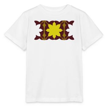 Kaleidoskop Gelb-Maron Muster - Stanley/Stella Kinder T-Shirt MINI CREATOR  - Weiß - Vorne - Maike (125cm)