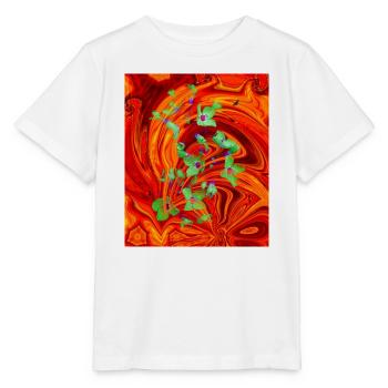 grüne Neonfeuerblume - Stanley/Stella Kinder T-Shirt MINI CREATOR  - Weiß - Vorne - Maike (125cm)