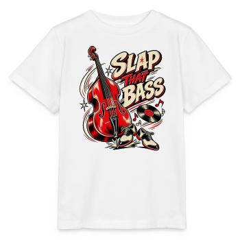 Slap That Bass – Rockabilly Kontrabass - Stanley/Stella Kinder T-Shirt MINI CREATOR  - Weiß - Vorne - Maike (125cm)