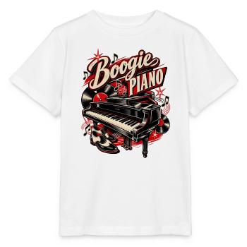 Boogie Piano – Rock'n'Roll & 50er Musik - Stanley/Stella Kinder T-Shirt MINI CREATOR  - Weiß - Vorne - Maike (125cm)