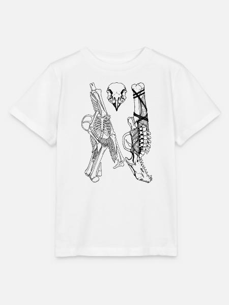 Skelette und Vogelschädel – Gotische Anatomie - Stanley/Stella Kinder T-Shirt MINI CREATOR - Weiß