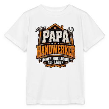 Papa Handwerker – Immer eine Lösung auf Lager - Stanley/Stella Kinder T-Shirt MINI CREATOR  - Weiß - Vorne - Maike (125cm)