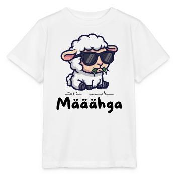 Määähga – Cooles Schaf mit Sonnenbrille - Stanley/Stella Kinder T-Shirt MINI CREATOR  - Weiß - Vorne - Maike (125cm)